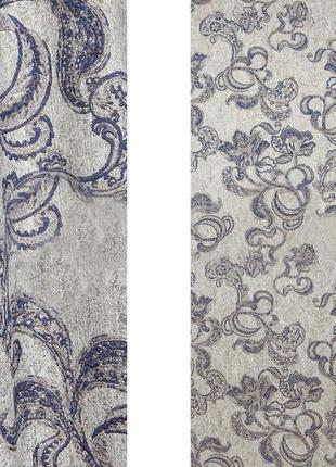 Порт'єрна тканина для штор жаккард сіні-сірого кольору1 фото