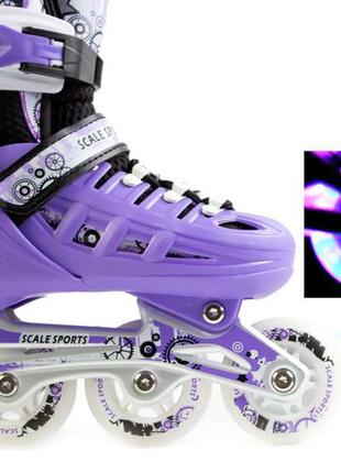 Ролики + коньки 2в1 scale sport violet. от 29 до 41 размера.4 фото