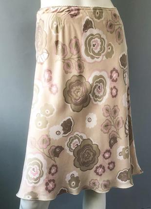 Шелковая юбка (100% шелк) на подкладке бренда caroll, франция2 фото