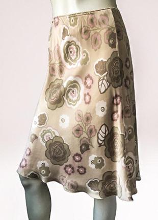 Шелковая юбка (100% шелк) на подкладке бренда caroll, франция3 фото