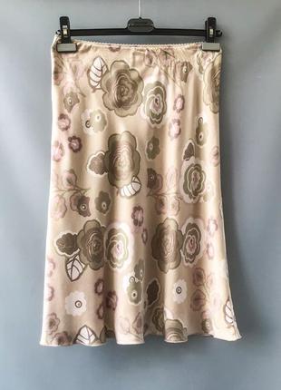 Шелковая юбка (100% шелк) на подкладке бренда caroll, франция1 фото