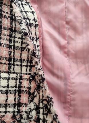 Новий твідовий ділової рожевий / білий / чорний піджак / жакет / накидка jennyfer3 фото