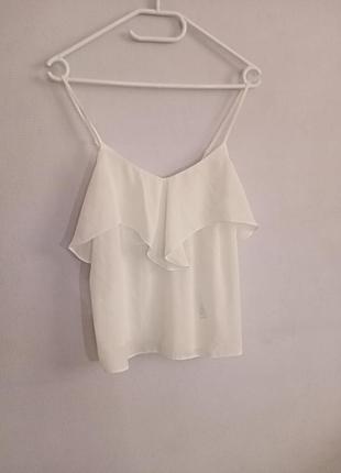 Базова біла майка з оборками