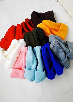 Базовые шапки бини разные цвета