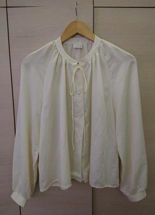 Шелковая блуза в винтажном стиле, оверсайз