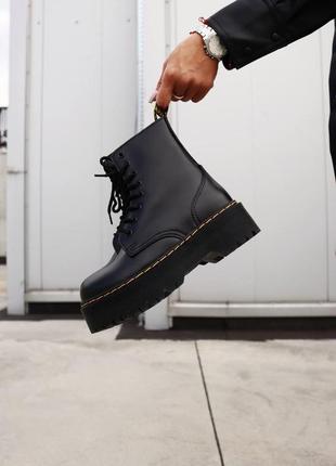 Женские стильные осенние ботинки dr. martens jadon black3 фото