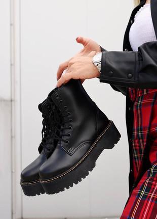 Женские стильные осенние ботинки dr. martens jadon black2 фото