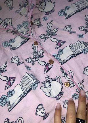 Пижама шорты рубашка вискоза красавица и чудовище дисней disney6 фото