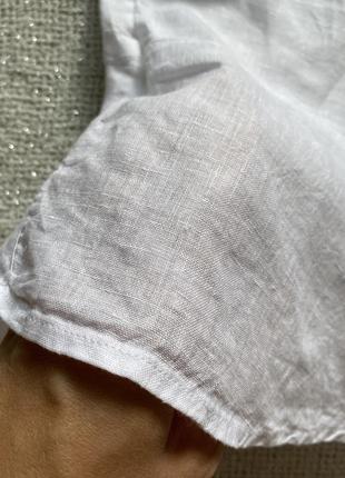 Натуральна лляна білосніжна сорочка h&m10 фото