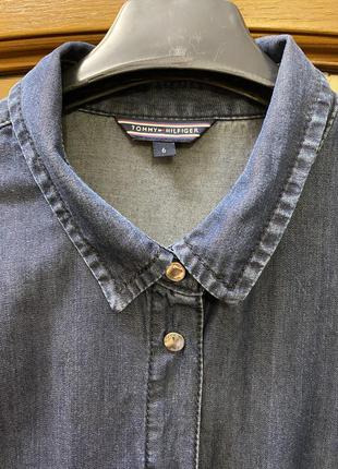 Рубашка джинсовая из лиоцелла с кожаными карманами Tommy hilfiger3 фото