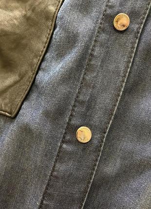 Рубашка джинсовая из лиоцелла с кожаными карманами Tommy hilfiger6 фото