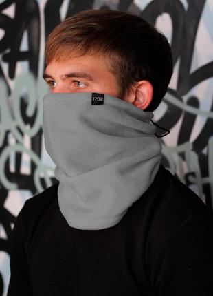 Сірий теплий баф з флісу з гумкою without 8042538