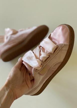 Оригінальні велюрові кеди puma velvet basket heart trainers, розмір 365 фото