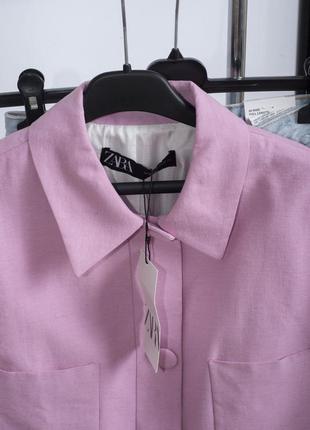 Трендовый новый укороченный пиджак zara розовый кроп пиджак зара9 фото