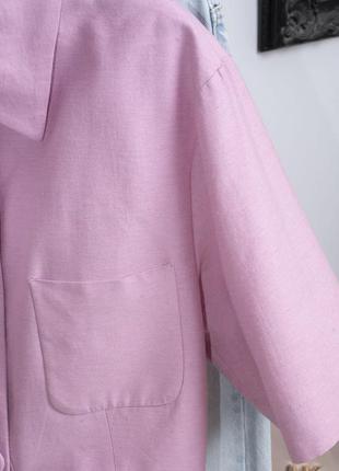 Трендовый новый укороченный пиджак zara розовый кроп пиджак зара10 фото