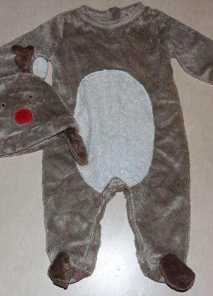 Новорічний чоловічок-костюм оленяти 6-12 місяців2 фото