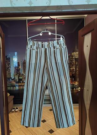Шикарні лляні штани в смужку
