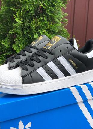 Кроссовки женские adidas superstar кожаные черно-белые2 фото