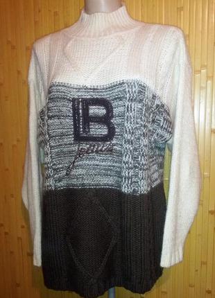 Итальянский шерстяной с мохером брендовый свитер,46-50разм1 фото