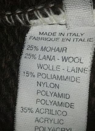 Итальянский шерстяной с мохером брендовый свитер,46-50разм