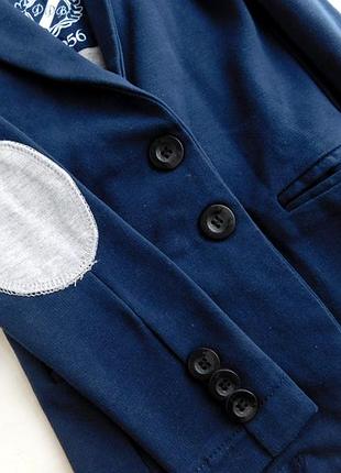 Трикотажний двобортний піджак з нашивками на ліктях від dopo dopo