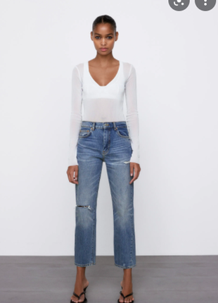 Джинси zara zw premium the new slim cropped jeans