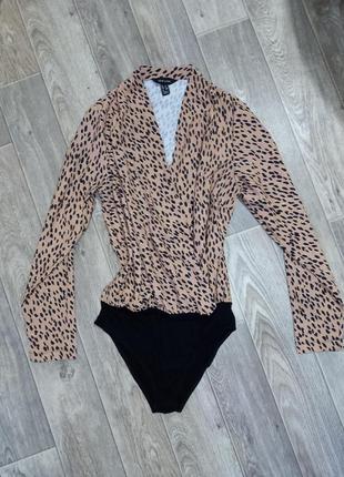 Боди блузка в леопардовый принт🤎1 фото