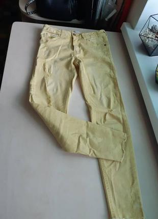 Стильні жовті, терті джинси скінні h&m р-н 152.