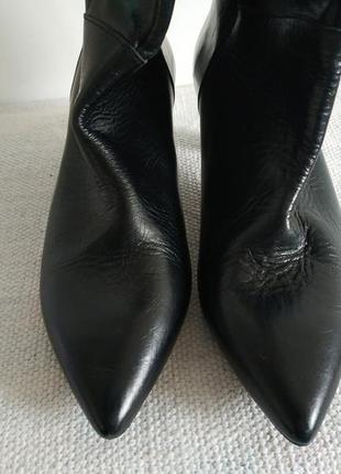 Женские кожаные высокие сапоги ботфорты испанского бренда  mango европа оригинал8 фото