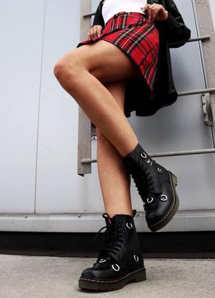 Женские стильные осенние ботинки dr. martens x raf simons 1460 remastered black9 фото