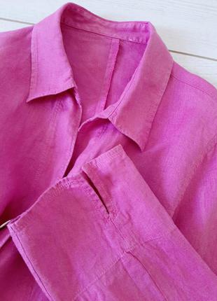 Легкий лляний жакет в кольорі рожевої фуксії..# 3194 фото