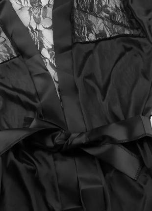 Красивый кружевной халат 😍открытая спинка z-034 фото