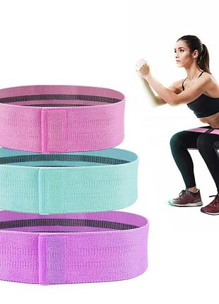 Набір тканинних фітнес гумок hip resistance bands 3 штуки