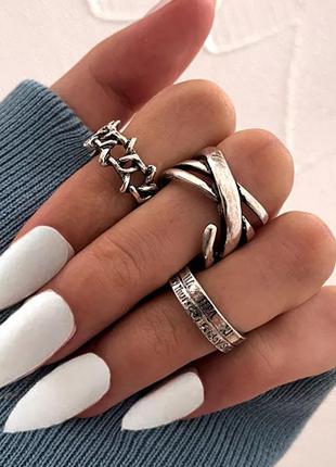 Набір кілець вінтаж колтца в стилі панк рок хіп-хоп