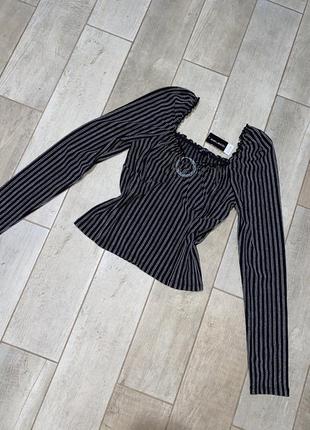 Блуза в смужку,квадратний виріз(017)