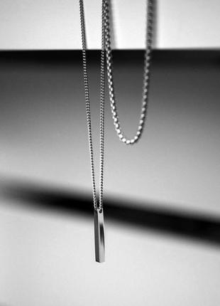 Мужская металлическая серебряная подвеска, цепочка на шею, кулон из нержавеющей стали (316l)4 фото