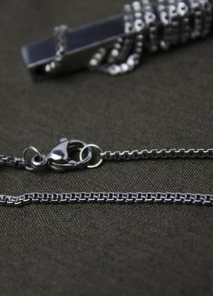 Мужская металлическая серебряная подвеска, цепочка на шею, кулон из нержавеющей стали (316l)5 фото