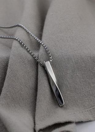 Чоловіча металева срібна підвіска, ланцюжок на шию, кулон з нержавіючої сталі (316l), спіраль