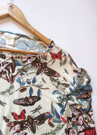 Віскозна легенька кофта/блуза з метеликами та рюшками на плечах від h&m, р. m/l2 фото