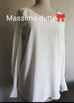 Великолепная белая блузка пышный рукав massimo dutti