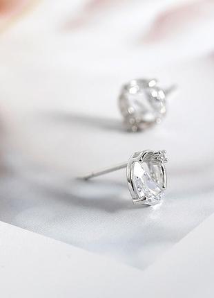 Набор украшений море, серьги + подвеска с фианитом, маленькие серьги и кулон, серебряное покрытие 925 пробы