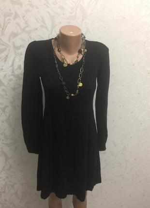 Теплое платье черное f&f трикотаж плаття  модное стильное