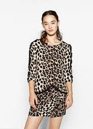 Блуза блузка тигровая zara  модная леопардовая новая трендовая модная стильная2 фото