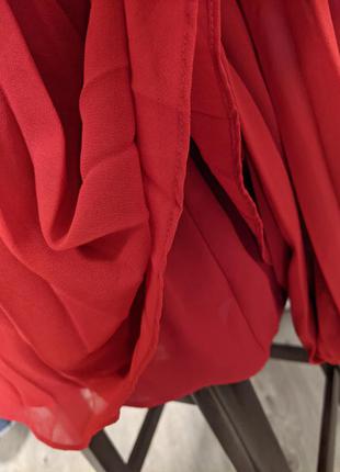 Шикарная пленочная блуза от zara нарядный винный цвет6 фото