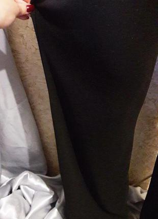 Ровные штаны темно-коричневого цвета, пояс на резинке3 фото