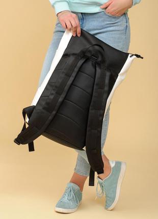 Жіночий місткий білий брендовий рюкзак для школи/подорожей/під ноутбук4 фото