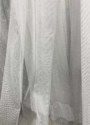 Тюль бамбук білого кольору сніжок1 фото