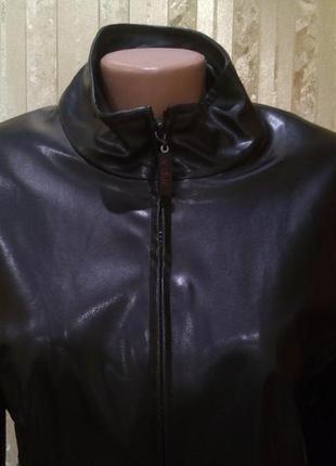 Куртка vestino due, вінтаж, масляна екошкіра, піджак, курточка чорна демісезонна5 фото
