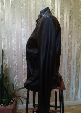 Куртка vestino due, вінтаж, масляна екошкіра, піджак, курточка чорна демісезонна3 фото