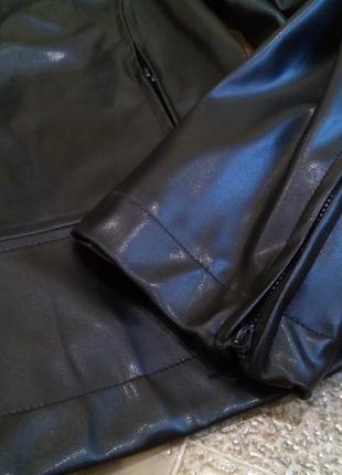 Куртка vestino due, вінтаж, масляна екошкіра, піджак, курточка чорна демісезонна9 фото